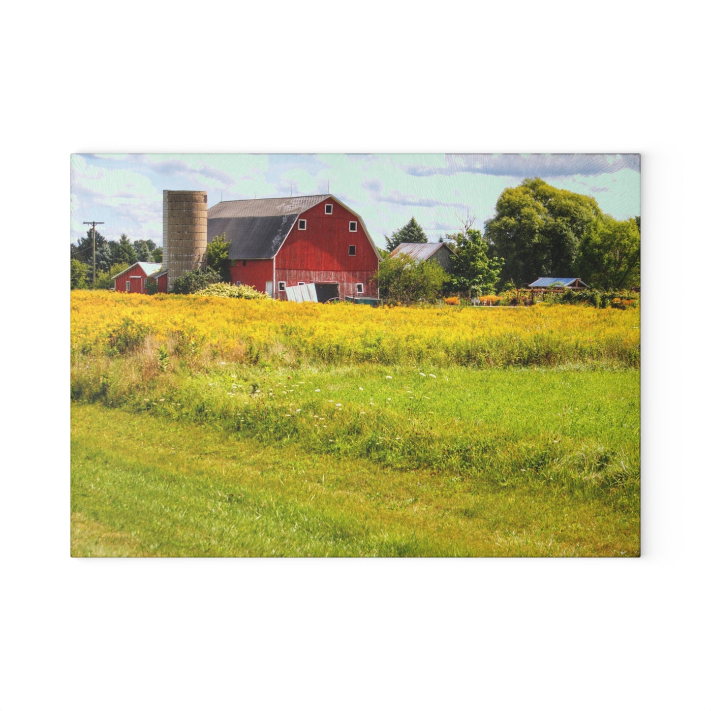 U R There Photography Starr Court Red I Rustic Farmhouse Tempered-Glass Cutting Board