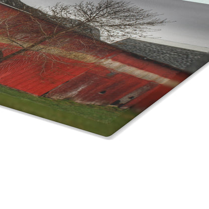 U R There Photography Almont Reds Rustic Farmhouse Tempered-Glass Cutting Board
