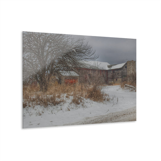 U R There Photography Midwinter Red Rustic Farmhouse Acrylic Wall Print