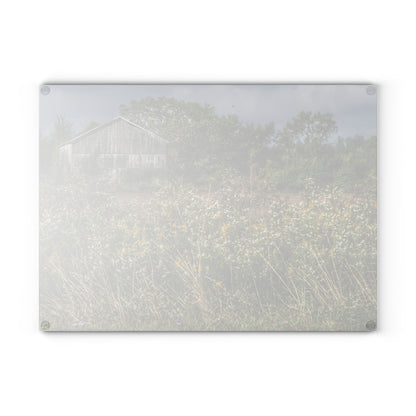 U R There Photography Almont Road Grey Rustic Farmhouse Tempered-Glass Cutting Board