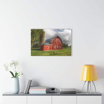 U R There Photography Hollow Corners Red and Silo Rustic Farmhouse Acrylic Wall Print