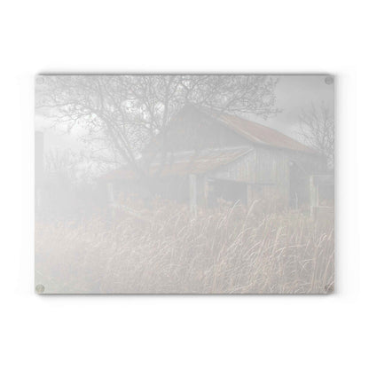 U R There Photography Grey Saltbox Rustic Farmhouse Tempered-Glass Cutting Board