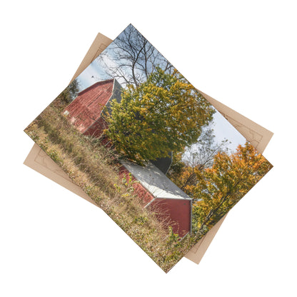 U R There Photography Bowers Road Red I Rustic Farmhouse Decorative Ceramic Tile