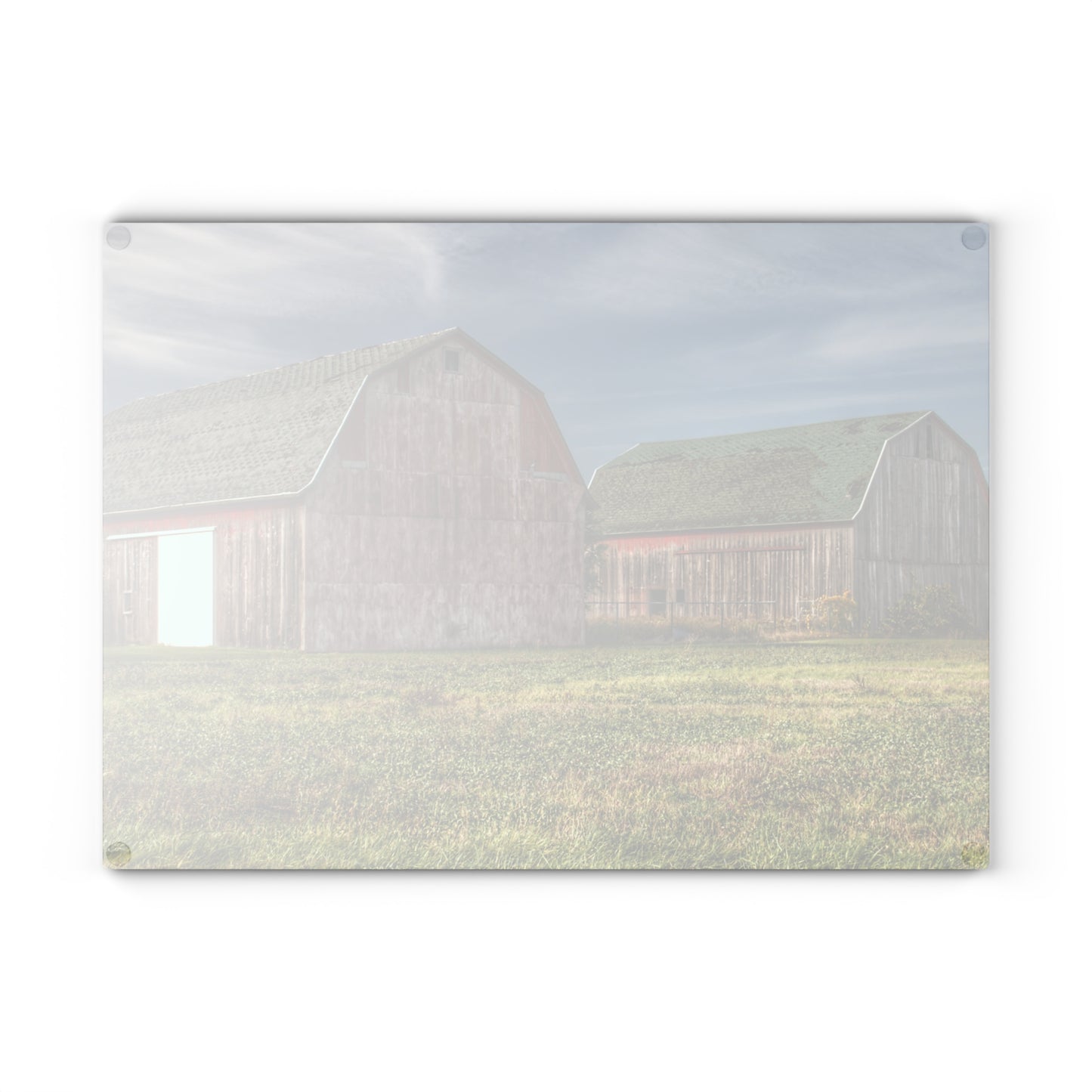 U R There Photography Vassar Twin Reds Rustic Farmhouse Tempered-Glass Cutting Board