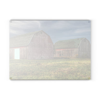 U R There Photography Vassar Twin Reds Rustic Farmhouse Tempered-Glass Cutting Board