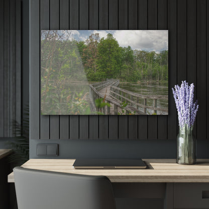 U R There Photography Linear Park Bridge in Lapeer I Rustic Farmhouse Acrylic Wall Print