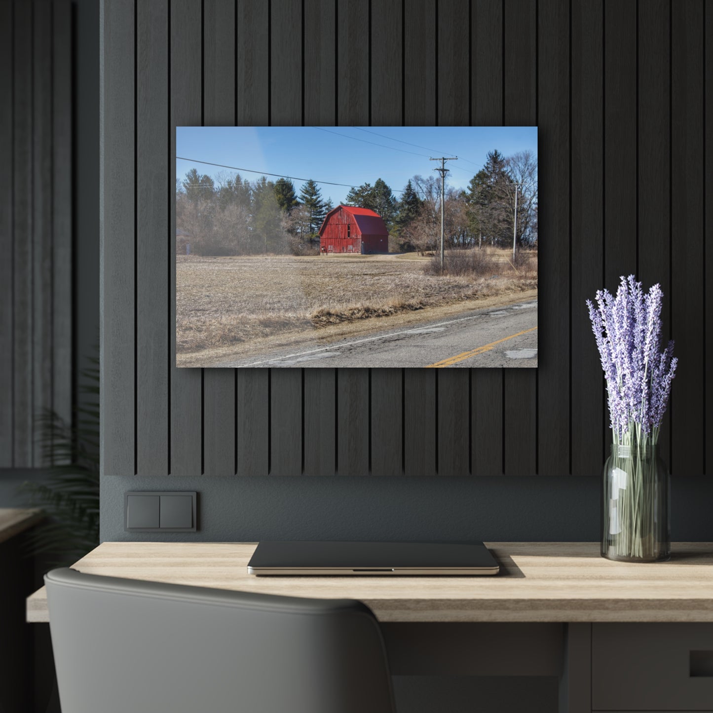 U R There Photography Maple Grove Little Red Rustic Farmhouse Acrylic Wall Print