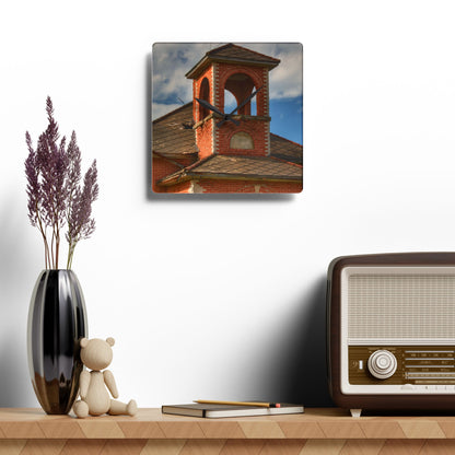 U R There Photography North Grove Road Schoolhouse II Rustic Farmhouse Acrylic Analog Wall Clock