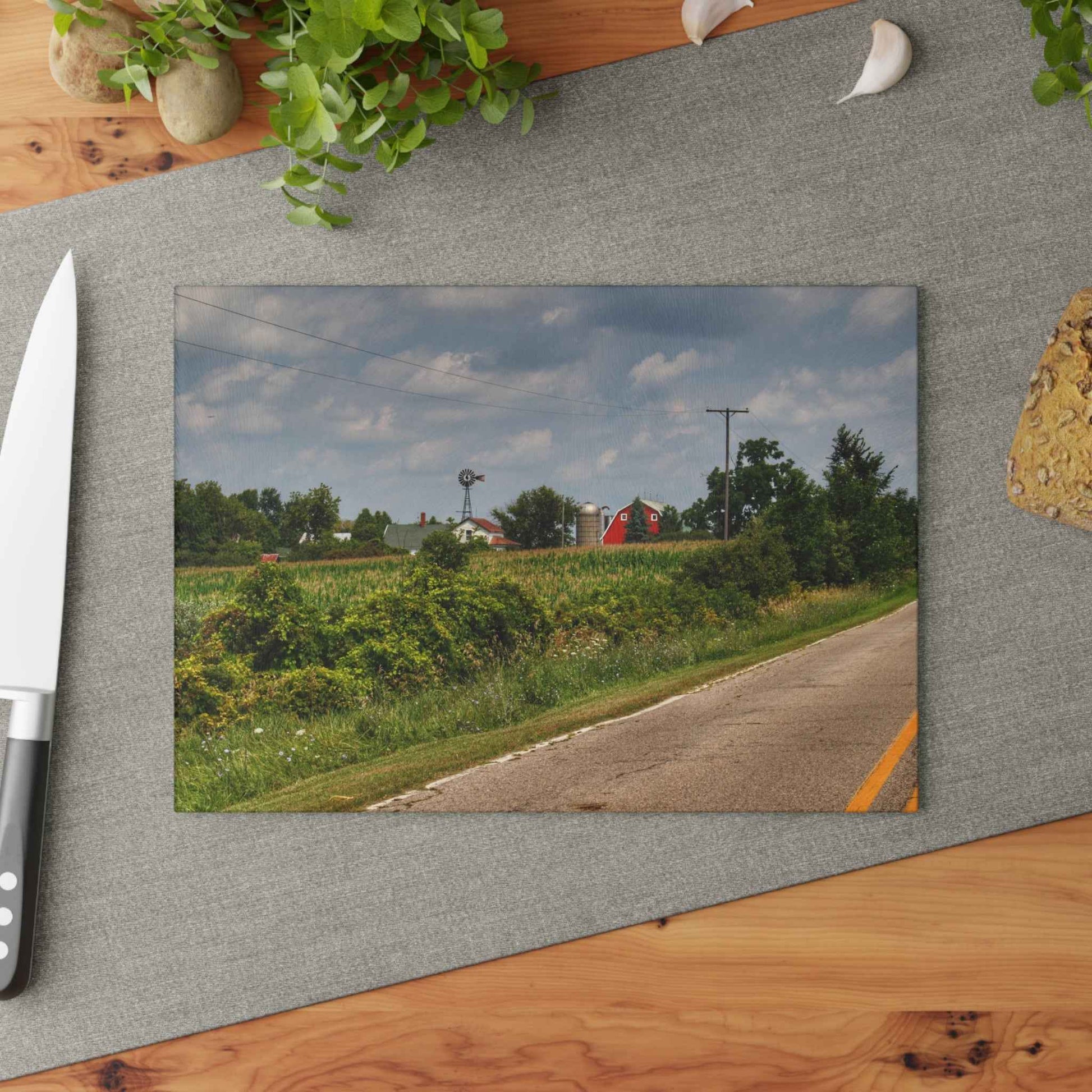 Rustic Farmhouse Cutting Board| Across the Field in Elba I