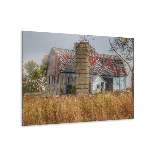 U R There Photography Hill Road Roadside Grey I Rustic Farmhouse Acrylic Wall Print