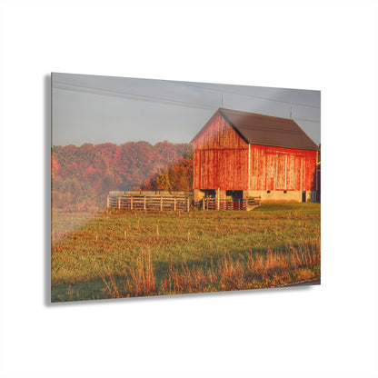 U R There Photography Lake Pleasant Corral Red II Rustic Farmhouse Acrylic Wall Print