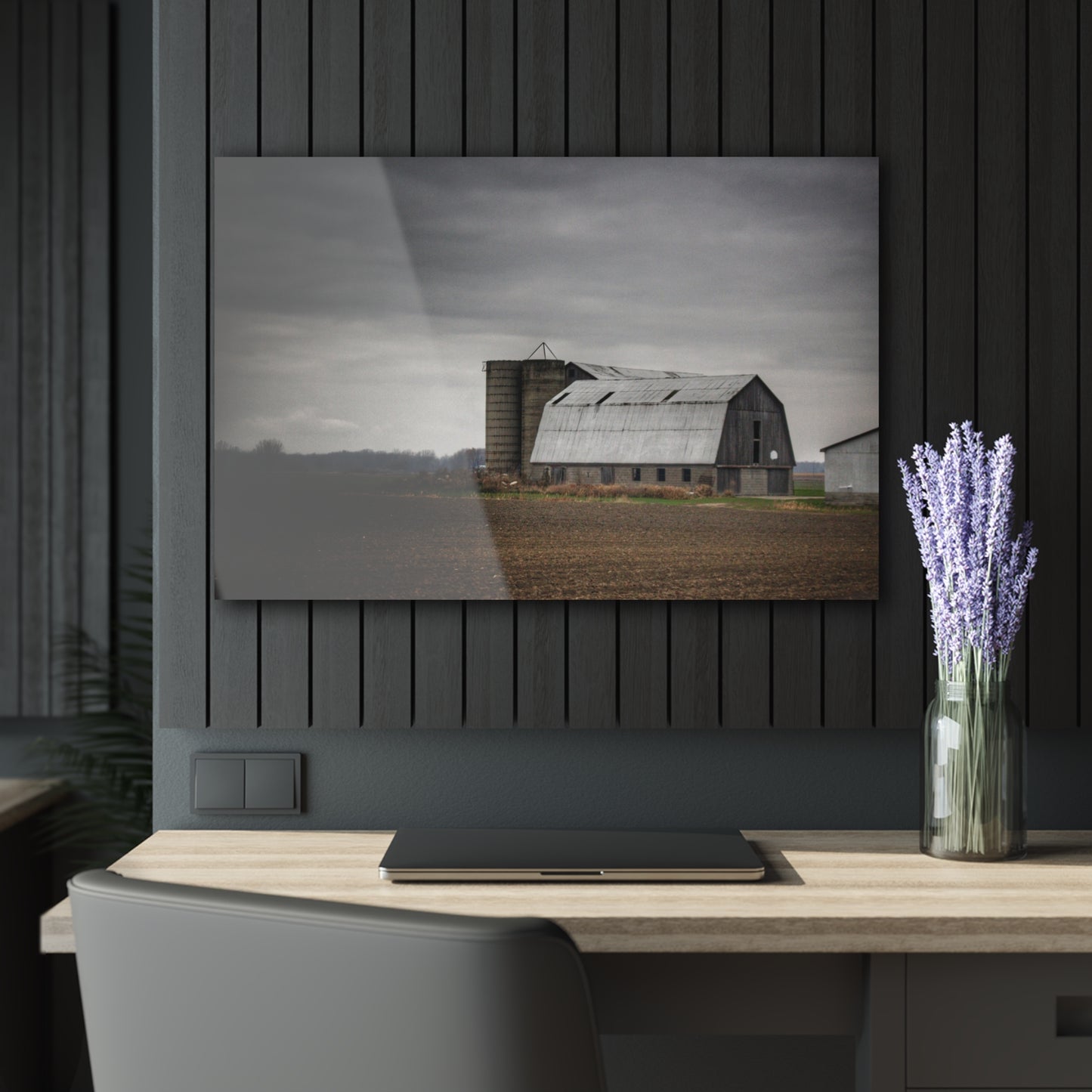 U R There Photography North Gates Road Old Grey II Rustic Farmhouse Acrylic Wall Print