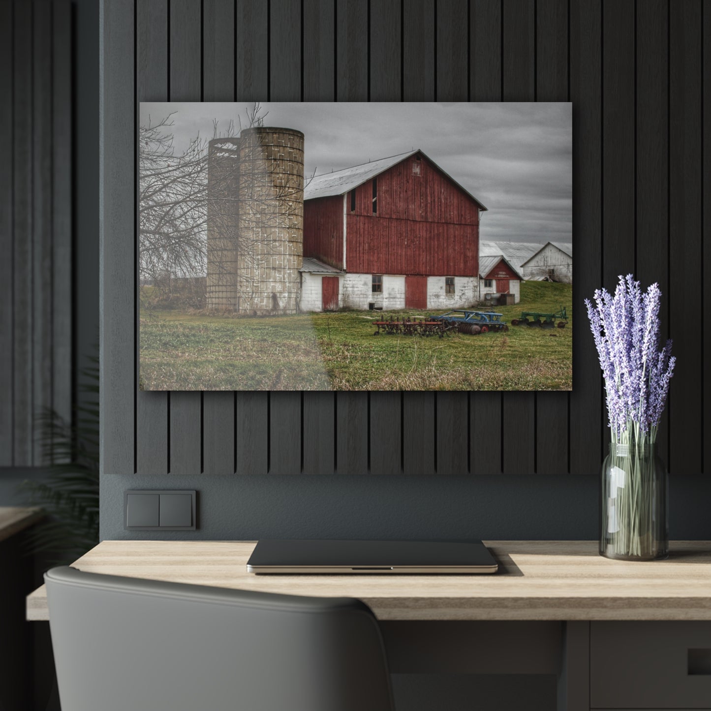 Fostoria Red I Rustic Farmhouse Acrylic Wall Print