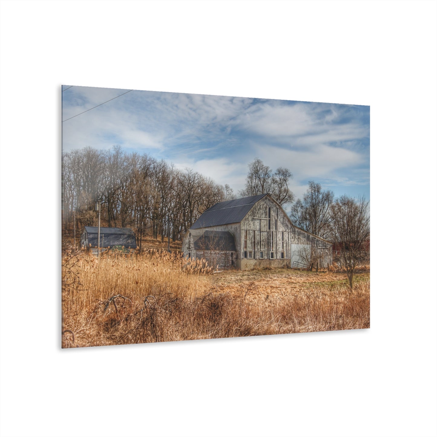 U R There Photography Newark Road White I Rustic Farmhouse Acrylic Wall Print