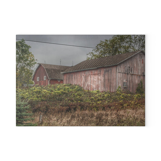 U R There Photography Washburn Reds Rustic Farmhouse Tempered-Glass Cutting Board