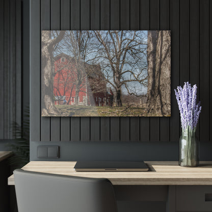 U R There Photography Hill Road Red Rustic Farmhouse Acrylic Wall Print