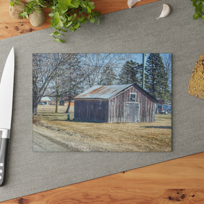 U R There Photography Ray Center Roadside Shack Rustic Farmhouse Tempered-Glass Cutting Board