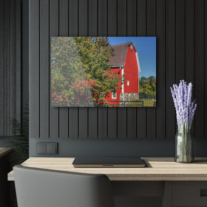U R There Photography Oakwood Road Red Rustic Farmhouse Acrylic Wall Print