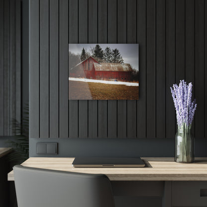 U R There Photography Blacks Corners Road Red Rustic Farmhouse Acrylic Wall Print