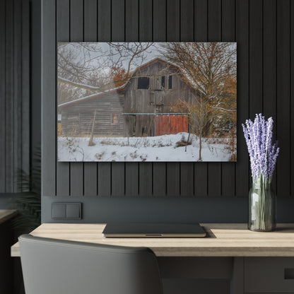 U R There Photography Hayes Road Grey in Winter I Rustic Farmhouse Acrylic Wall Print