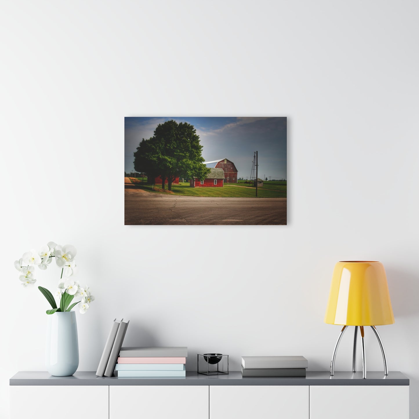 U R There Photography Bradford Road Reds Rustic Farmhouse Acrylic Wall Print