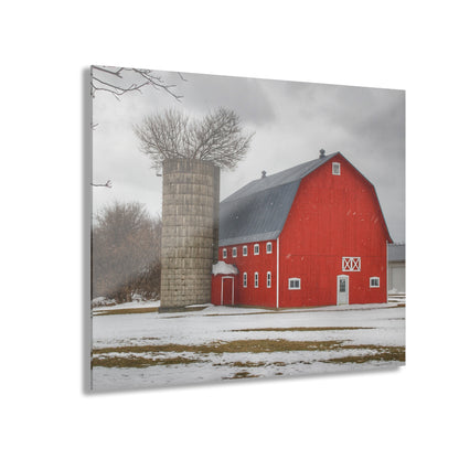 U R There Photography Hollow Corners Red Tree Silo I Rustic Farmhouse Acrylic Wall Print