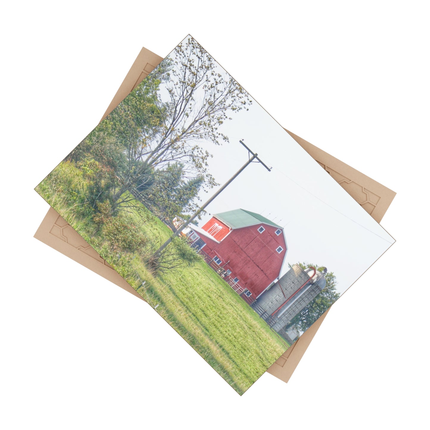 U R There Photography Stewart Road Red I Rustic Farmhouse Decorative Ceramic Tile