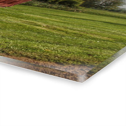 U R There Photography Hollow Corners Red and Silo Rustic Farmhouse Acrylic Wall Print