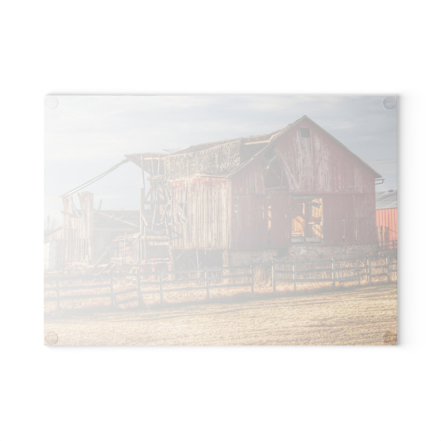 U R There Photography Irish Road Old Red I Rustic Farmhouse Tempered-Glass Cutting Board 8"x 11"