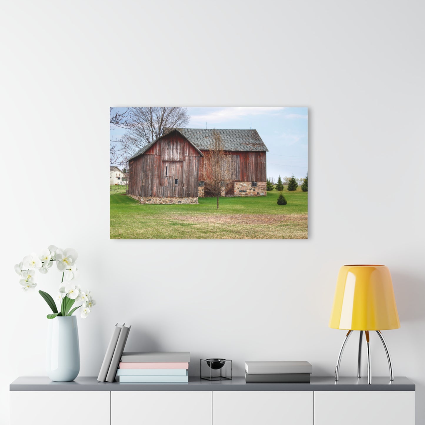 U R There Photography Millington Road Stone Grey Rustic Farmhouse Acrylic Wall Print