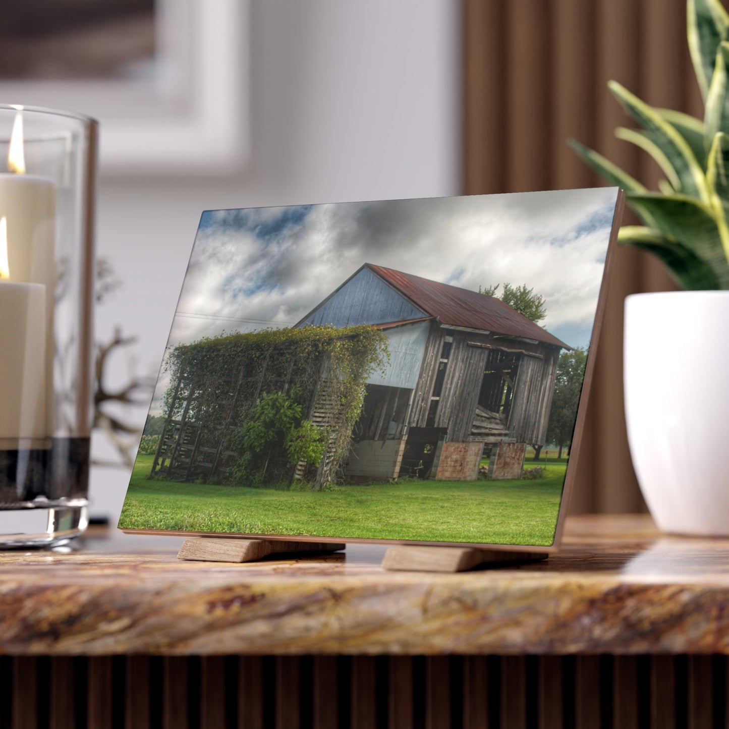 U R There Photography Pergola Barn Rustic Farmhouse Decorative Ceramic Tile