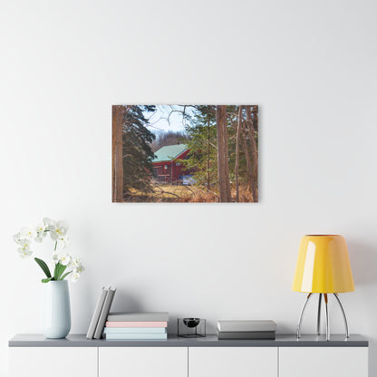 U R There Photography Bordman Road Hidden Red Rustic Farmhouse Acrylic Wall Print