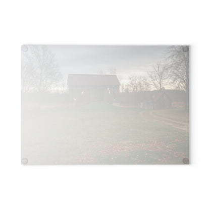 U R There Photography Roadside Greys of Carsonville Rustic Farmhouse Tempered-Glass Cutting Board