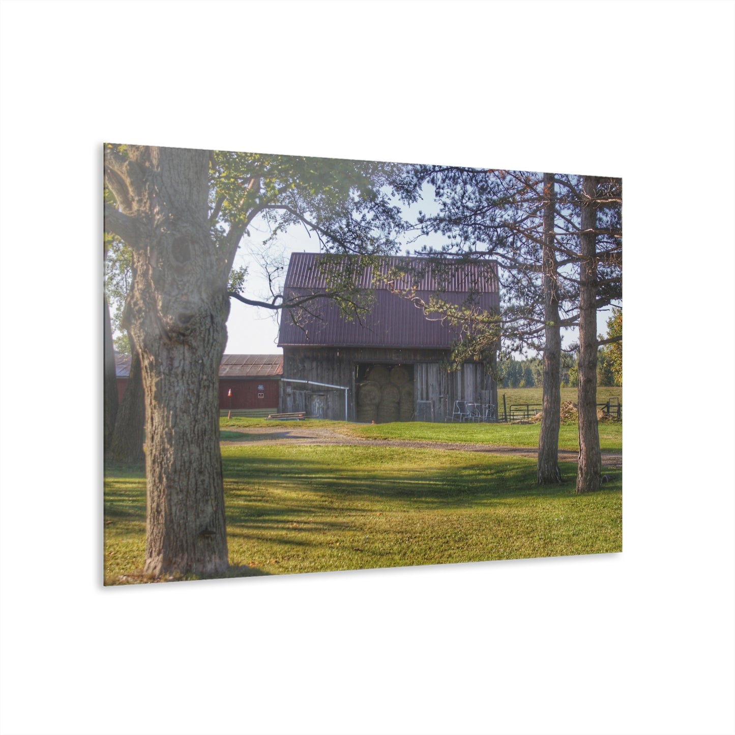 U R There Photography Newark Road Tilted Grey II Rustic Farmhouse Acrylic Wall Print