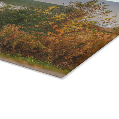 U R There Photography Hill Road White Rustic Farmhouse Tempered-Glass Cutting Board