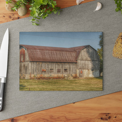 U R There Photography Irish Road Grey Rustic Farmhouse Tempered-Glass Cutting Board