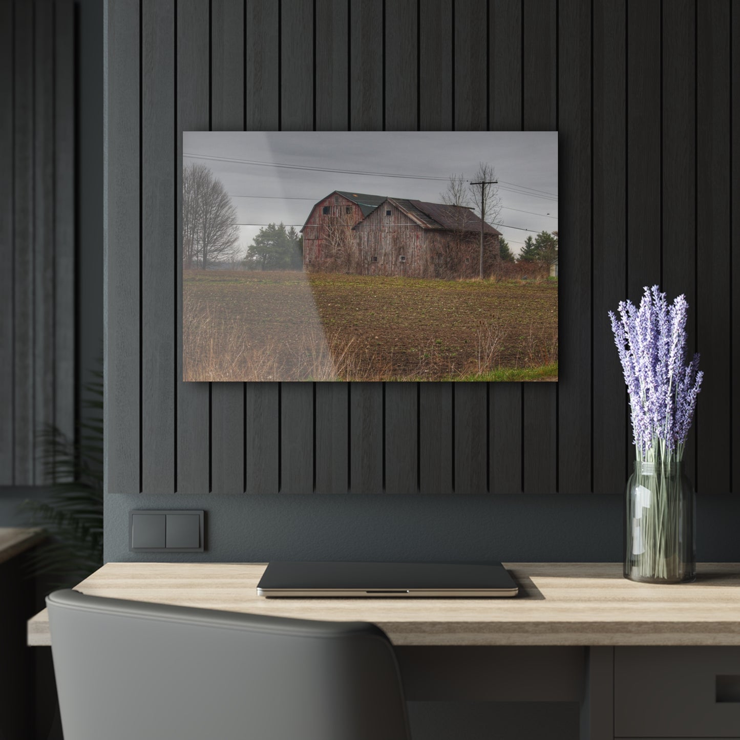 U R There Photography Bowers Road Grey Duo I Rustic Farmhouse Acrylic Wall Print