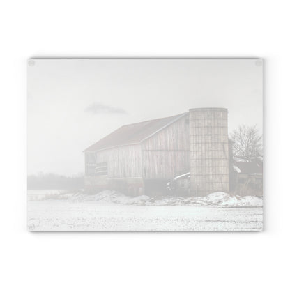 U R There Photography Babcock Road Grey Rustic Farmhouse Tempered-Glass Cutting Board