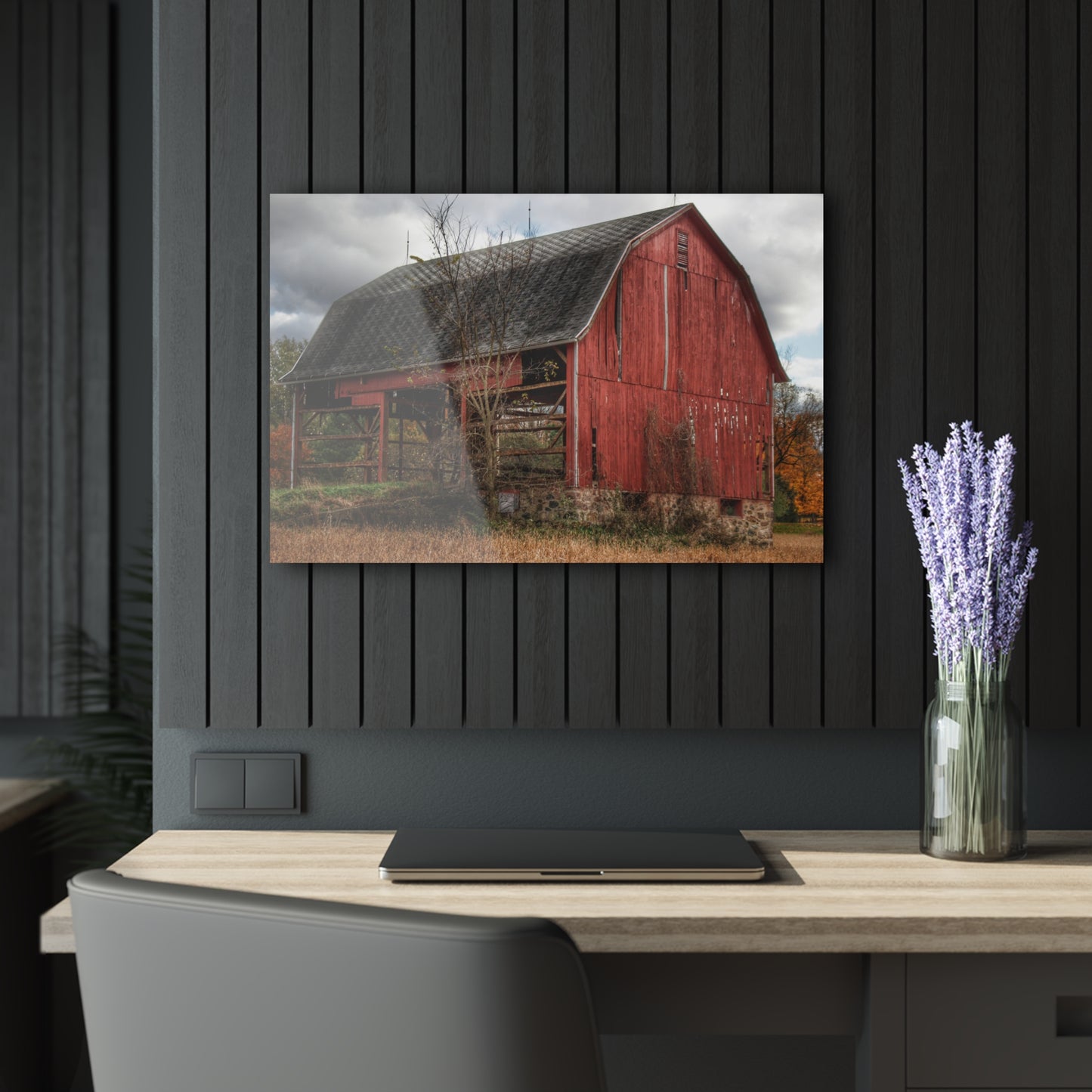 U R There Photography Laur Road Forgotten Red II Rustic Farmhouse Acrylic Wall Print