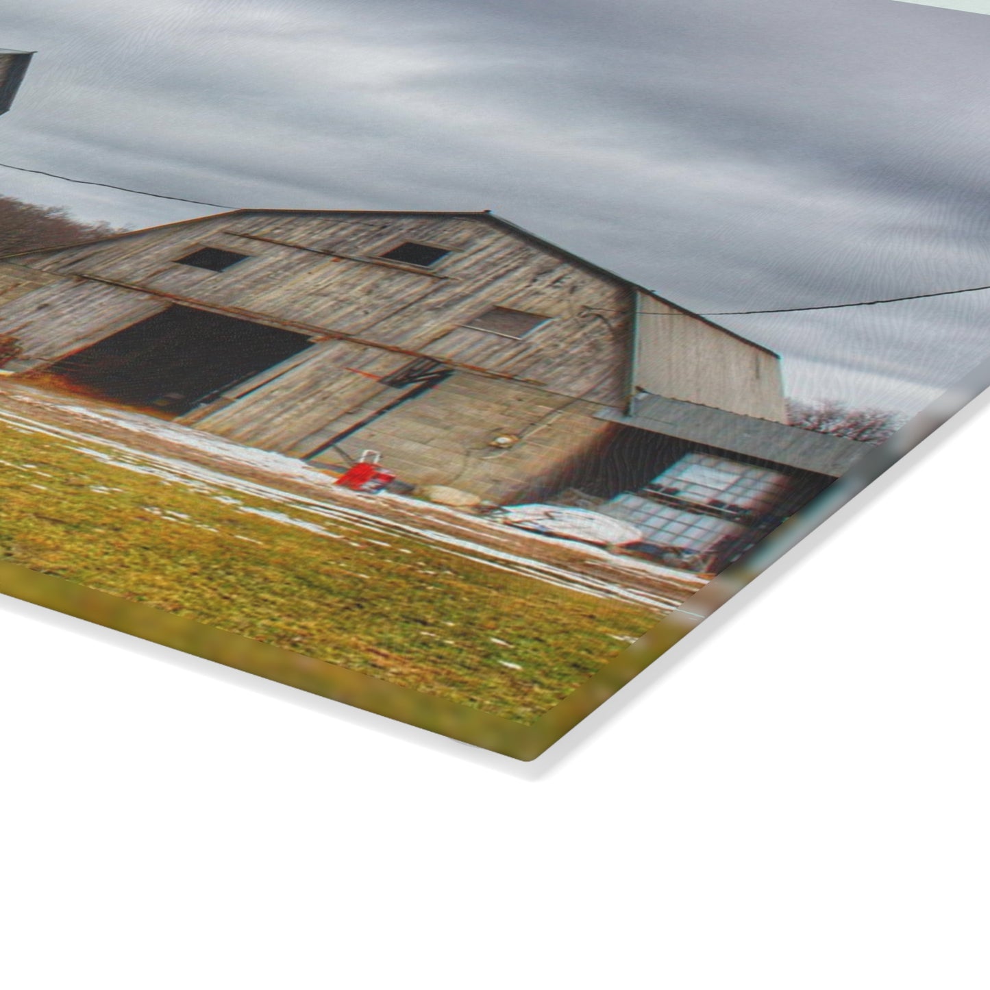 U R There Photography Chapman Road Greys Rustic Farmhouse Tempered-Glass Cutting Board