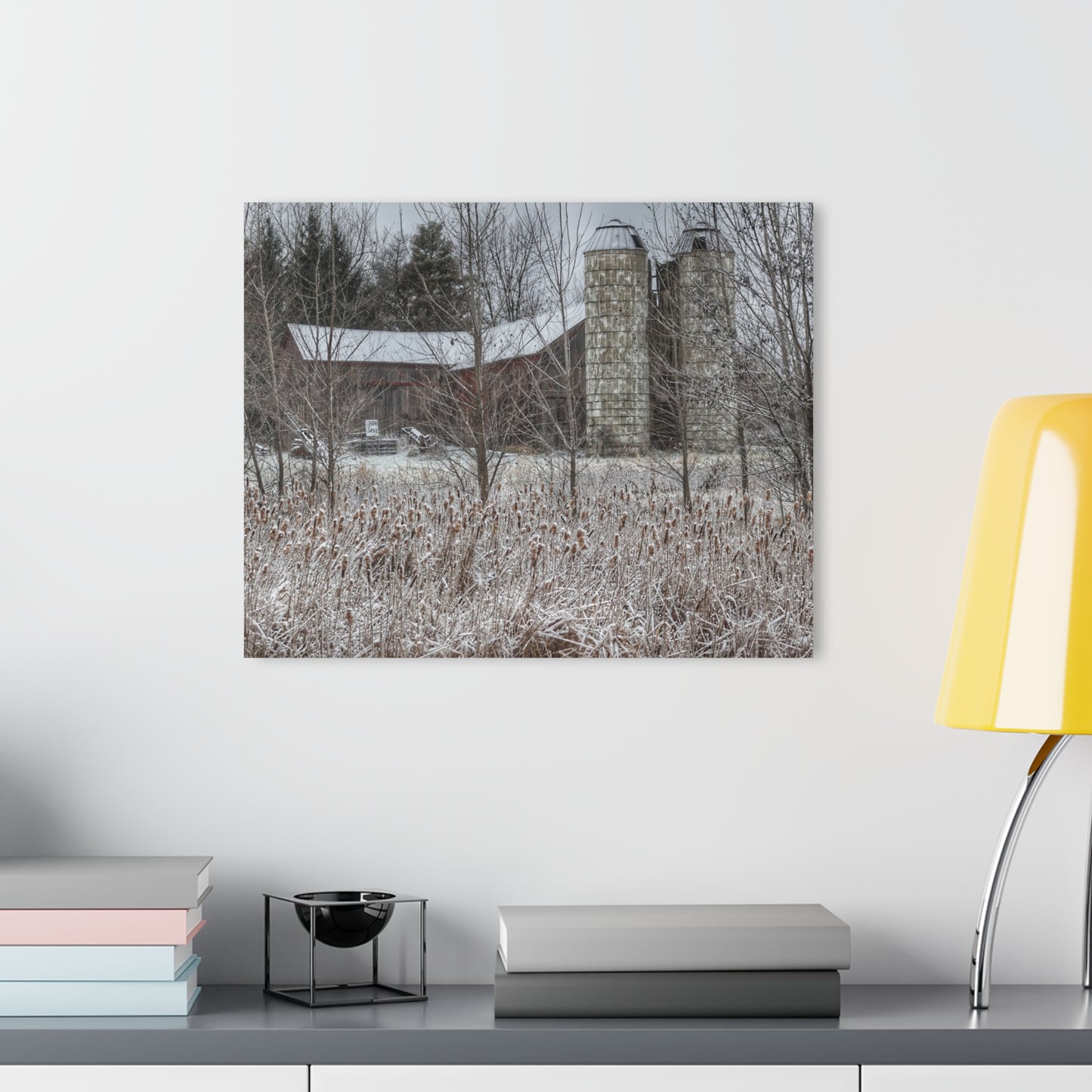 U R There Photography Washburn Road Hidden Red Rustic Farmhouse Acrylic Wall Print
