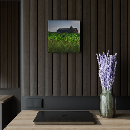 U R There Photography Beyond the Corn in Metamora Rustic Farmhouse Acrylic Analog Wall Clock