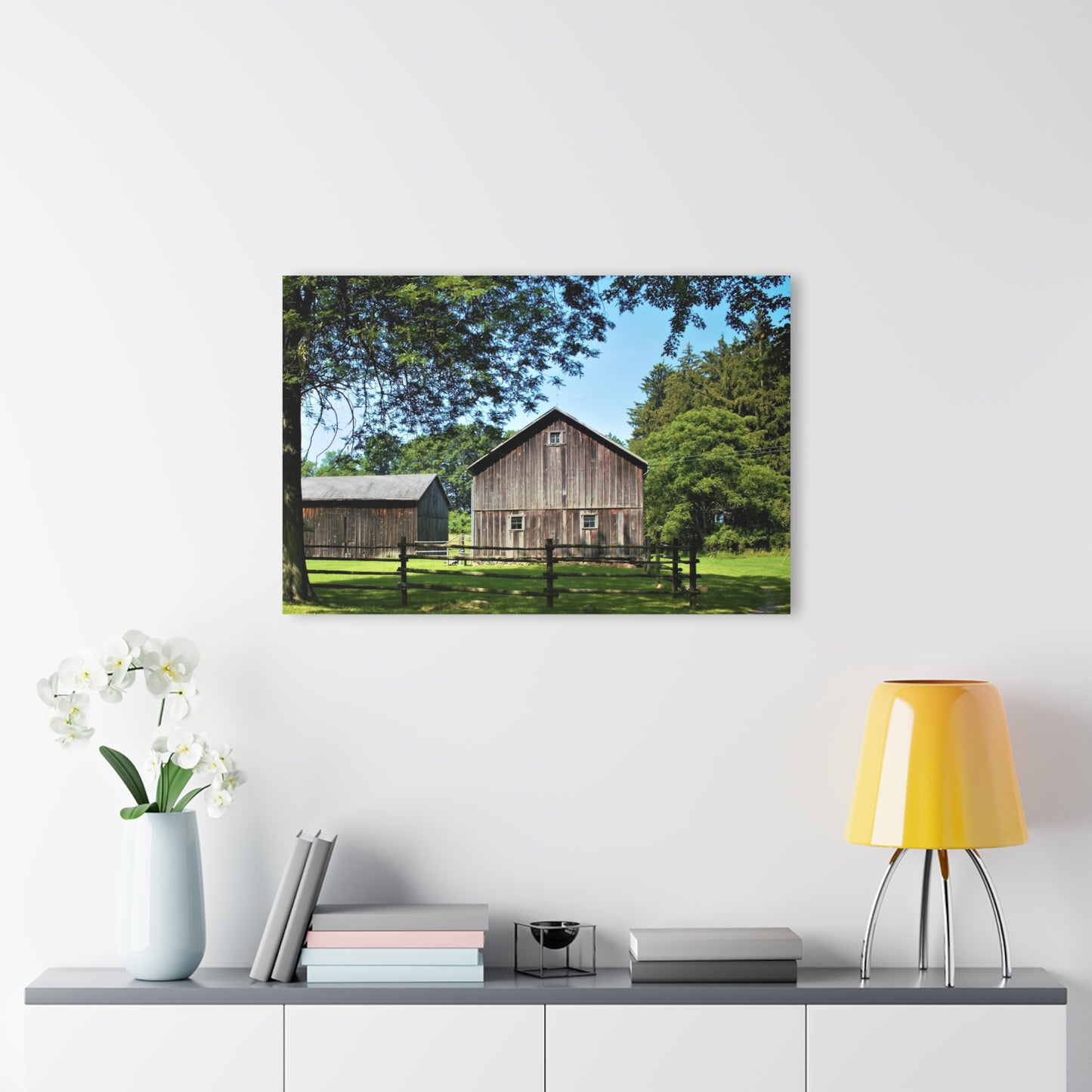 U R There Photography Otisville Grey Rustic Farmhouse Acrylic Wall Print