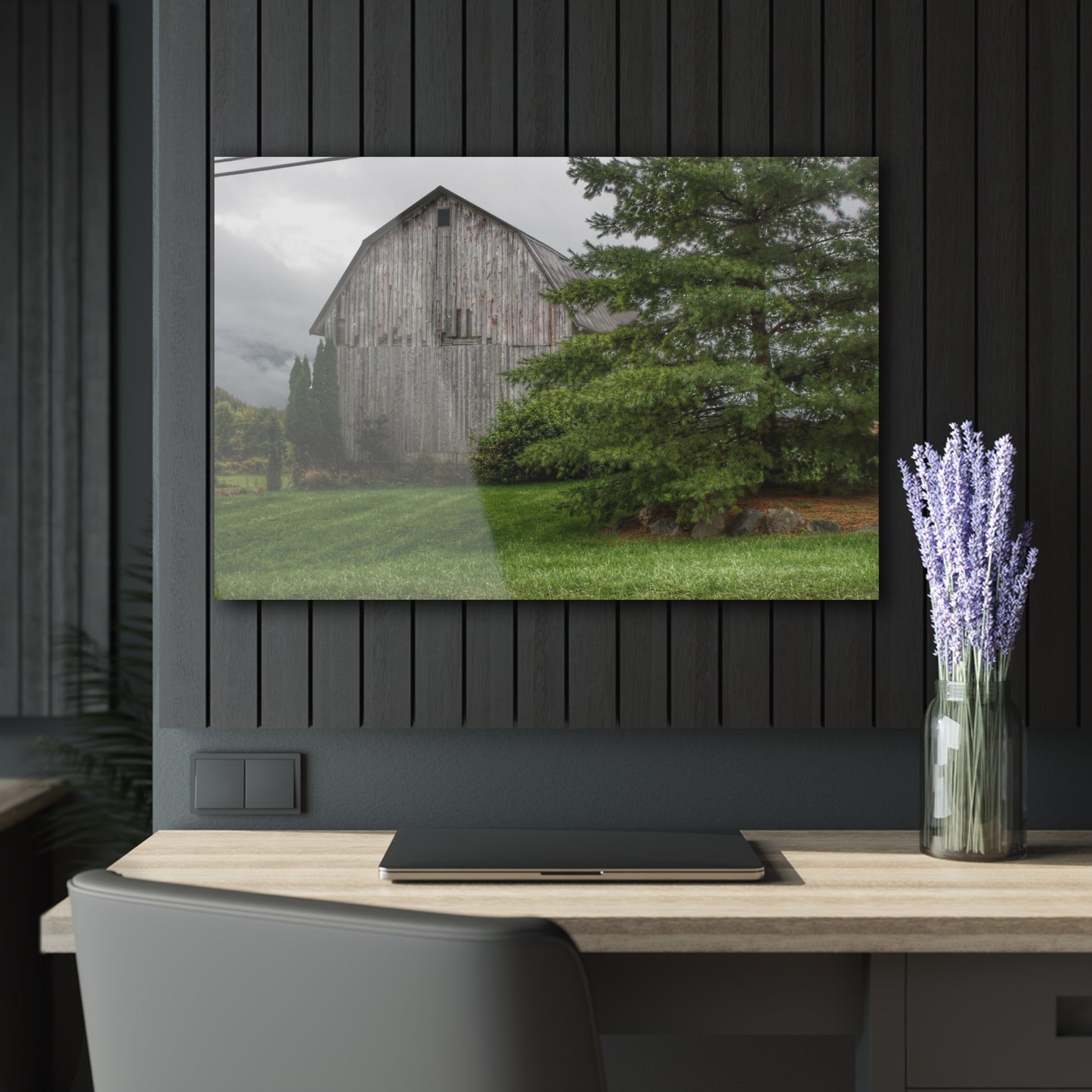 U R There Photography Dequindre Road Grey II Rustic Farmhouse Acrylic Wall Print