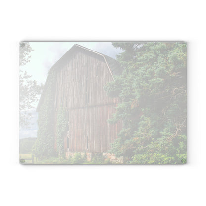 U R There Photography North Branch Ivy Grey I Rustic Farmhouse Tempered-Glass Cutting Board
