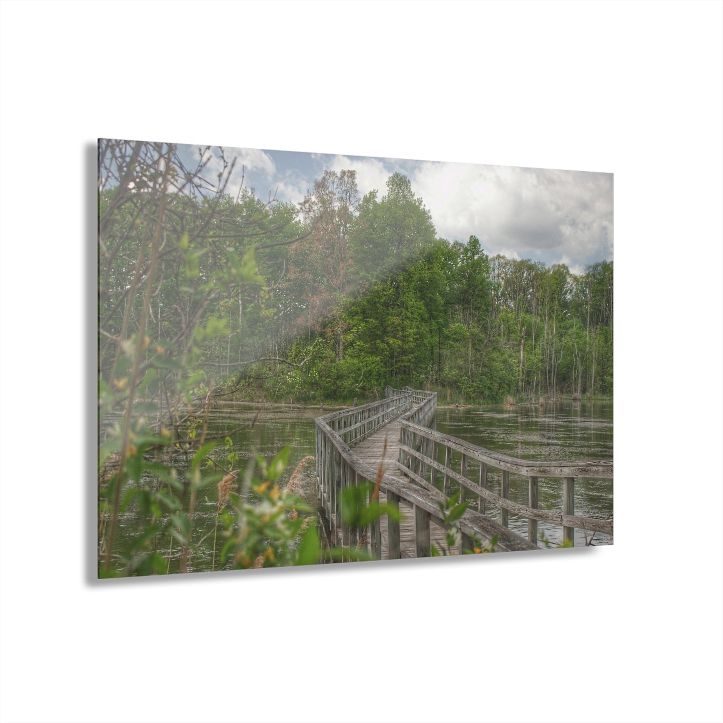 U R There Photography Linear Park Bridge in Lapeer I Rustic Farmhouse Acrylic Wall Print