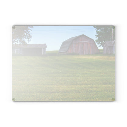 U R There Photography Cass City Elmwood Road Greys Rustic Farmhouse Tempered-Glass Cutting Board