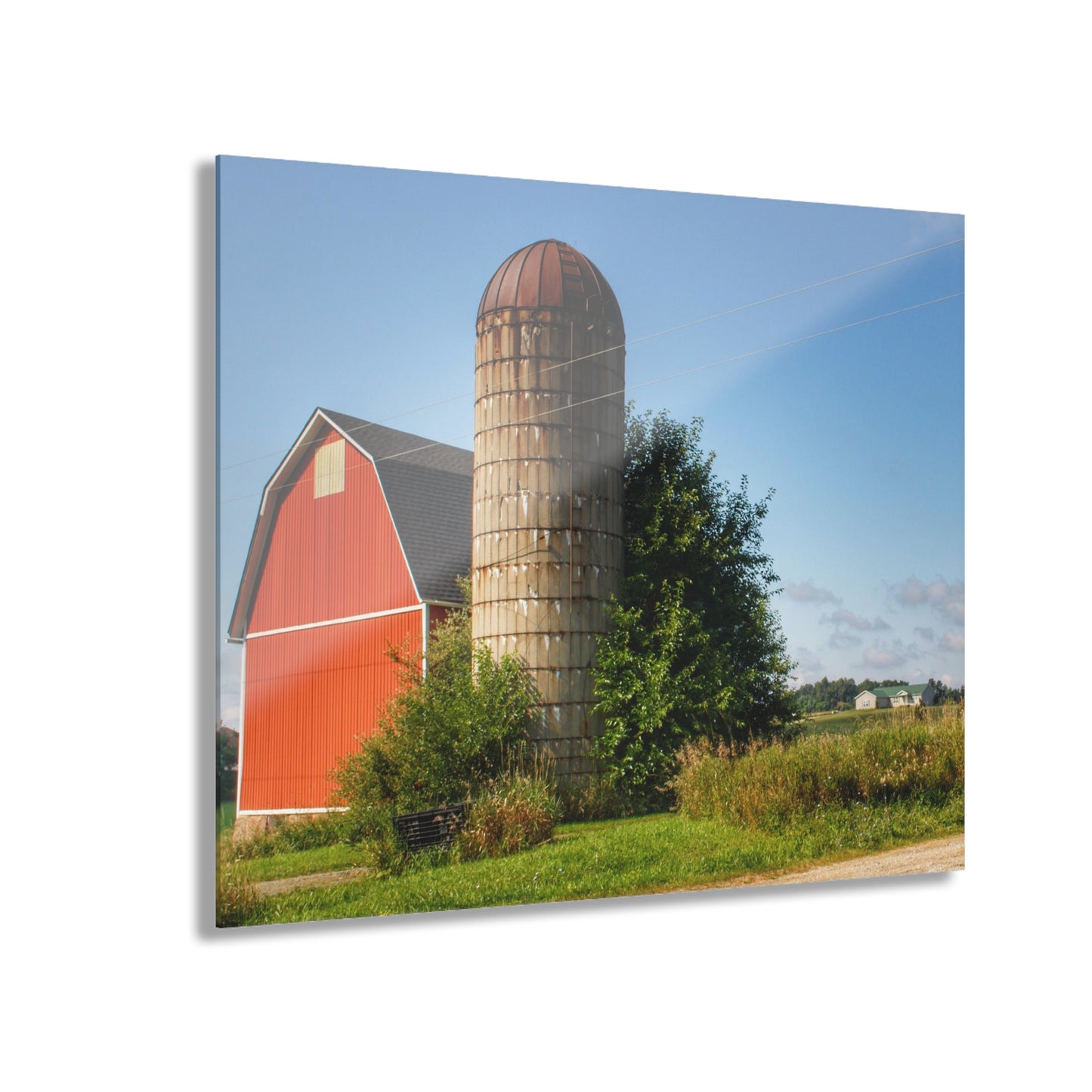 U R There Photography August Red and Silo Rustic Farmhouse Acrylic Wall Print
