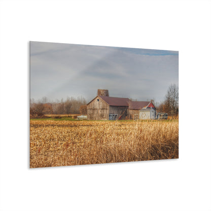 U R There Photography North Center Road Grey Rustic Farmhouse Acrylic Wall Print
