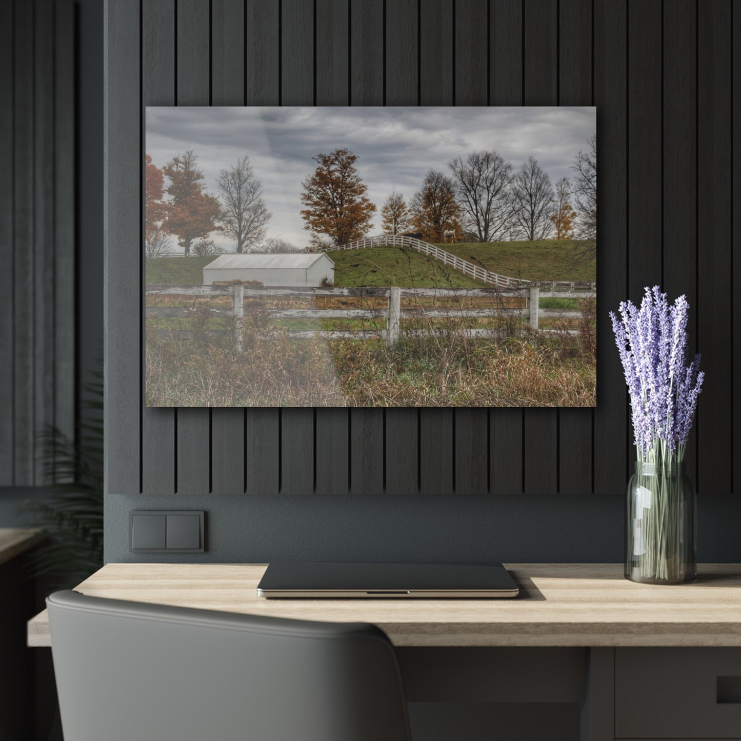 U R There Photography Millville Road Horses on the Hill Rustic Farmhouse Acrylic Wall Print